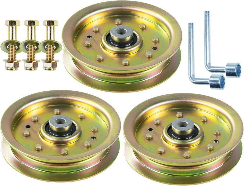 LANEAGLE 3 Pack 756-04129B Idler Pulley 4.25 Replaces Troy Bilt Pulley 753-08171 Idler Pulley Kit, Cub Cadet 756-04129 Idler Pulley 756-04129, 756-04129C, 753-08068 for Cub Cadet RZT50 Lawn Tractors - Image 1